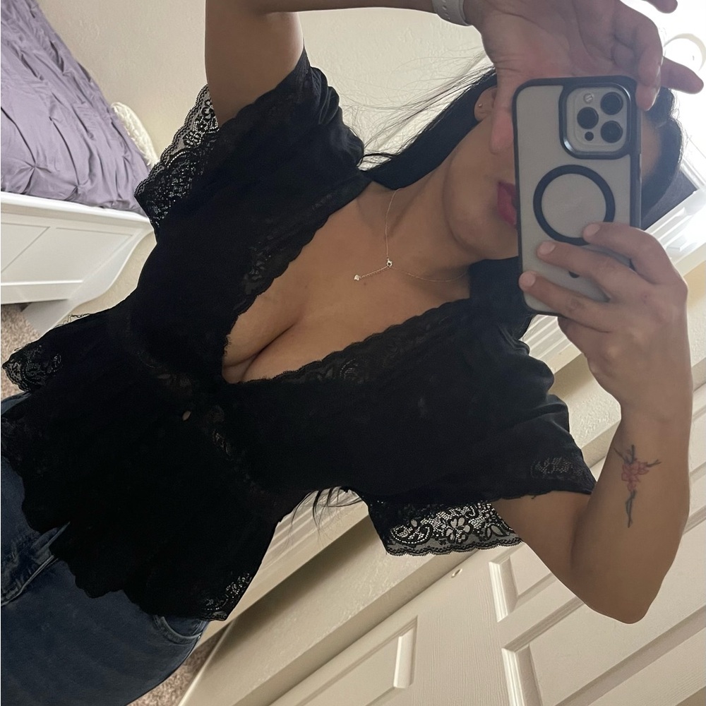 Chic Black Lace Top